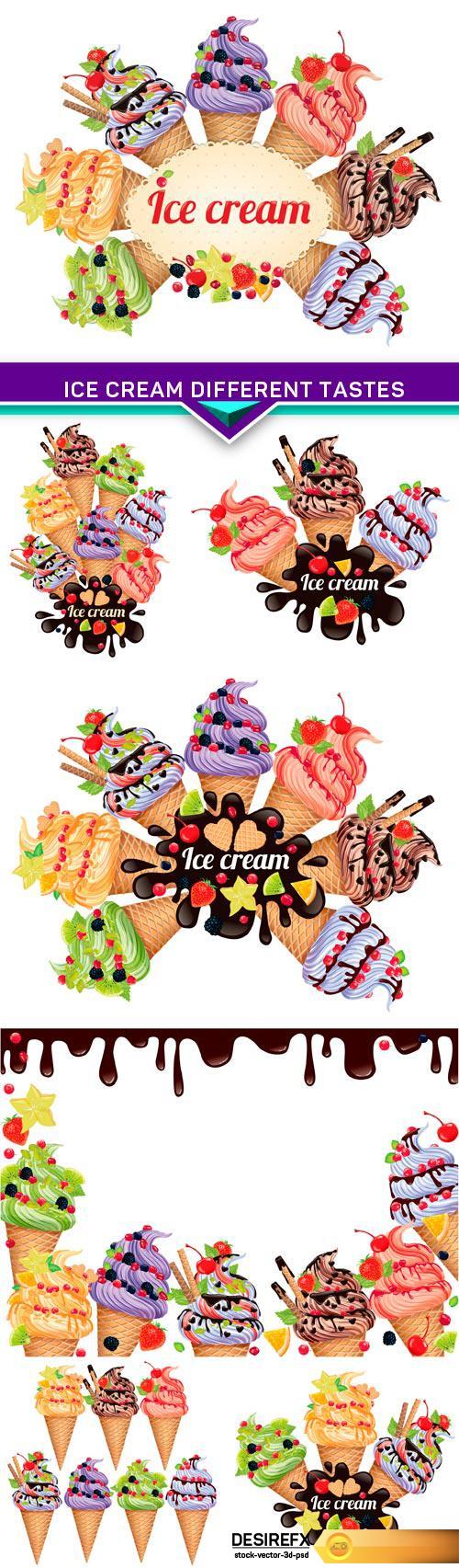 Ice cream different tastes 7X EPS