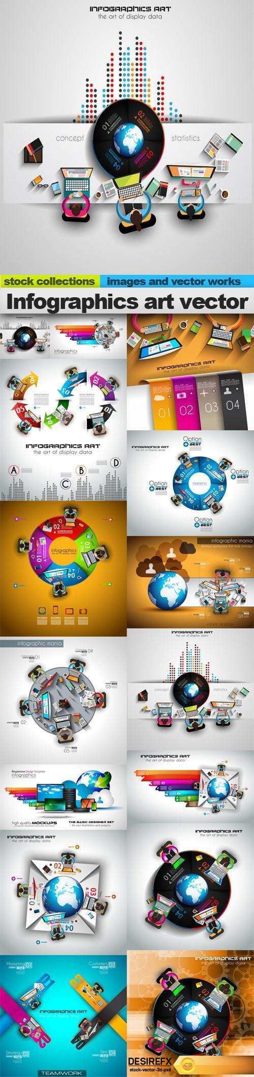 Infographics art vector, 15 X EPS