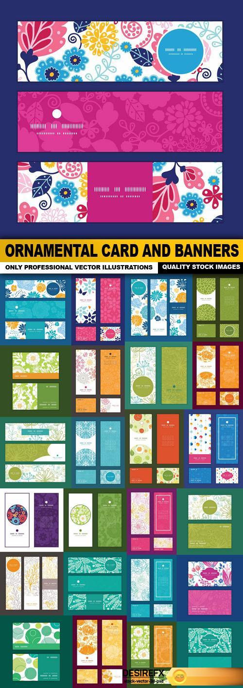 Ornamental Card And Banners - 25 Vector