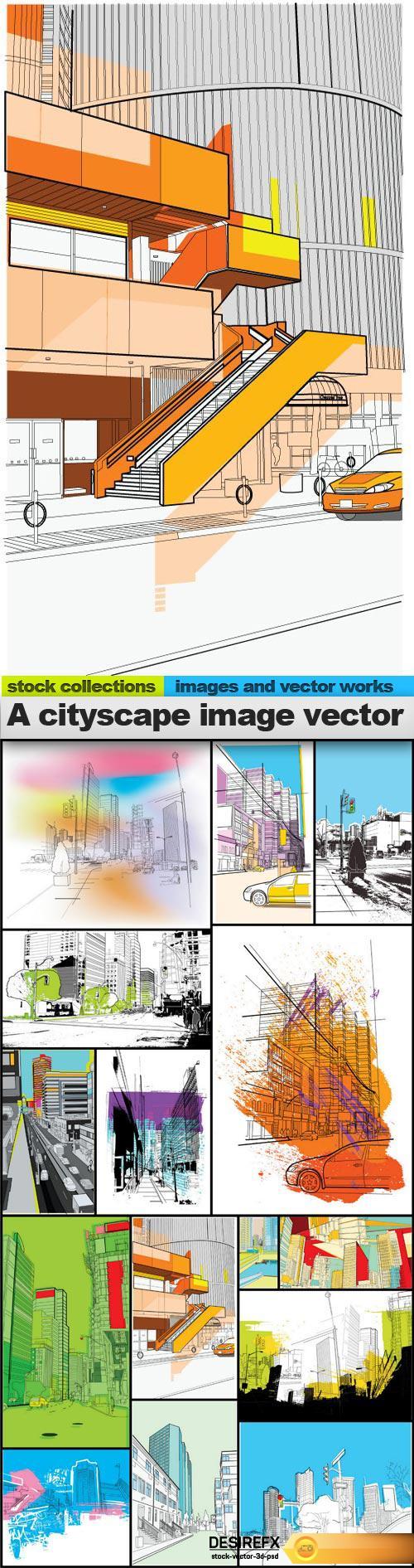 A cityscape image vector, 15 x EPS