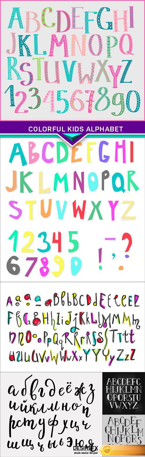 Colorful kids alphabet 6X EPS