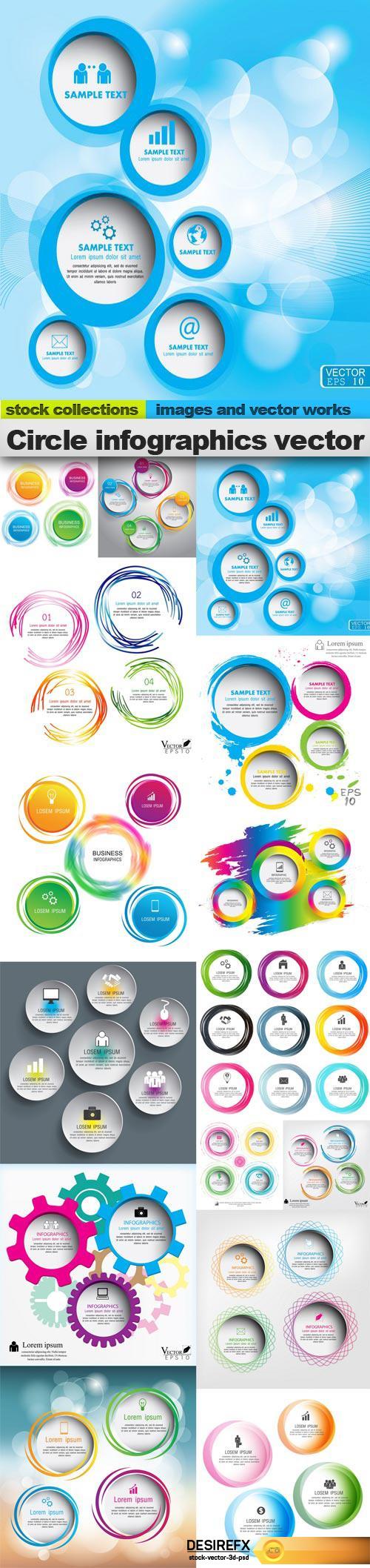 Circle infographics vector, 15 x EPS
