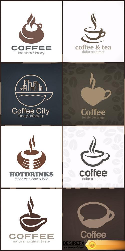 Cafe Coffee Tea Logo design vector template 8X EPS
