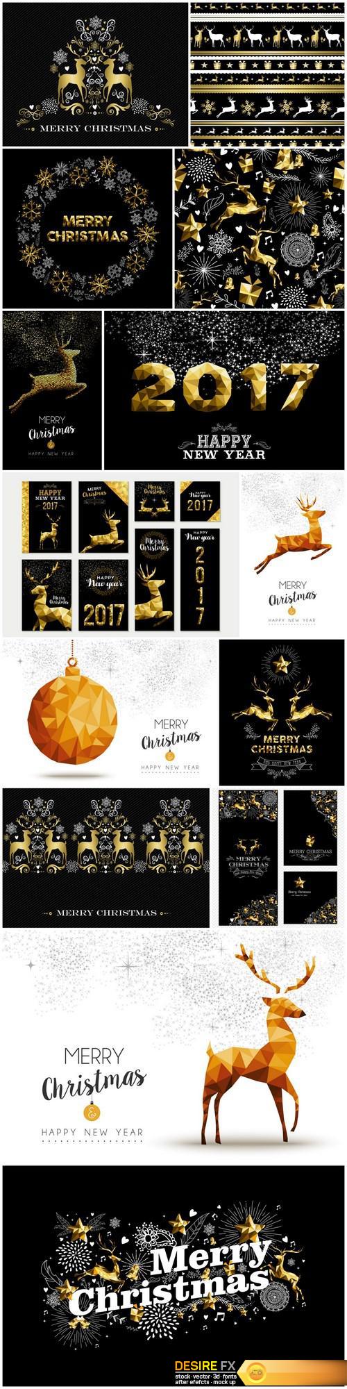 Gold Christmas Elements of Design 2 - 14xEPS 