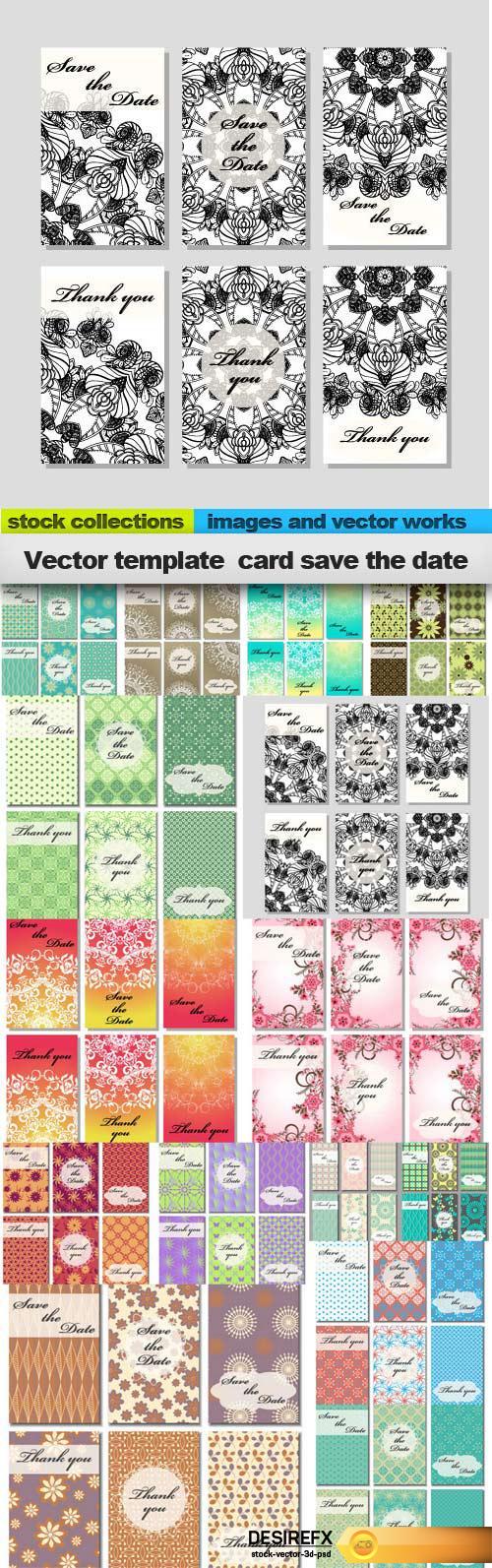 Vector template  card save the date, 15 x EPS