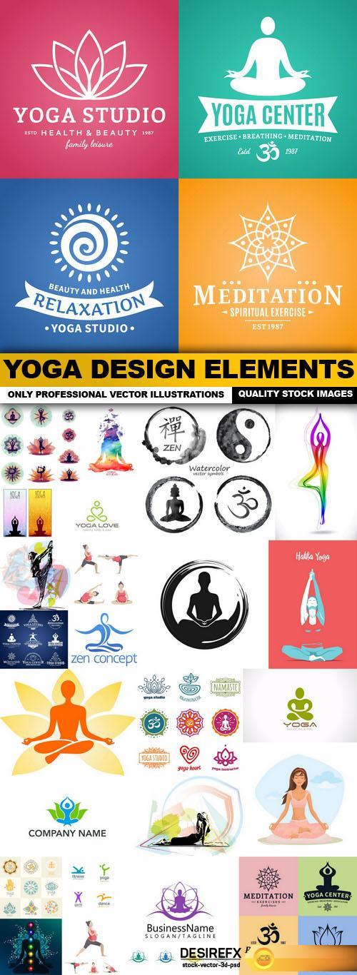Yoga Design Elements - 25 Vector