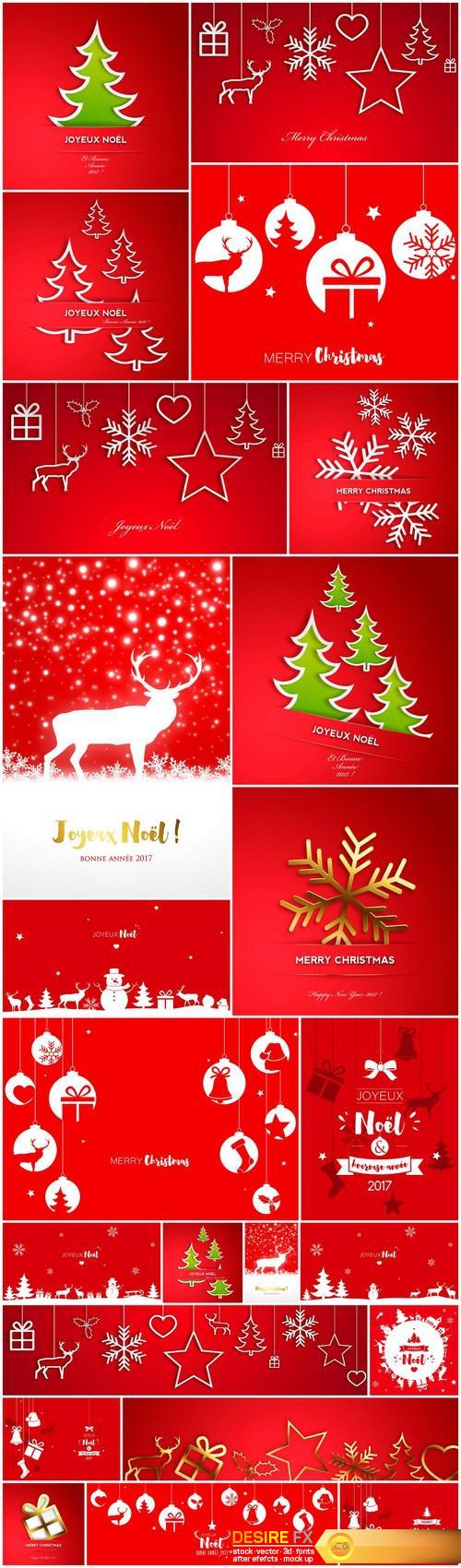 Red Christmas Design Elements - 23xEPS