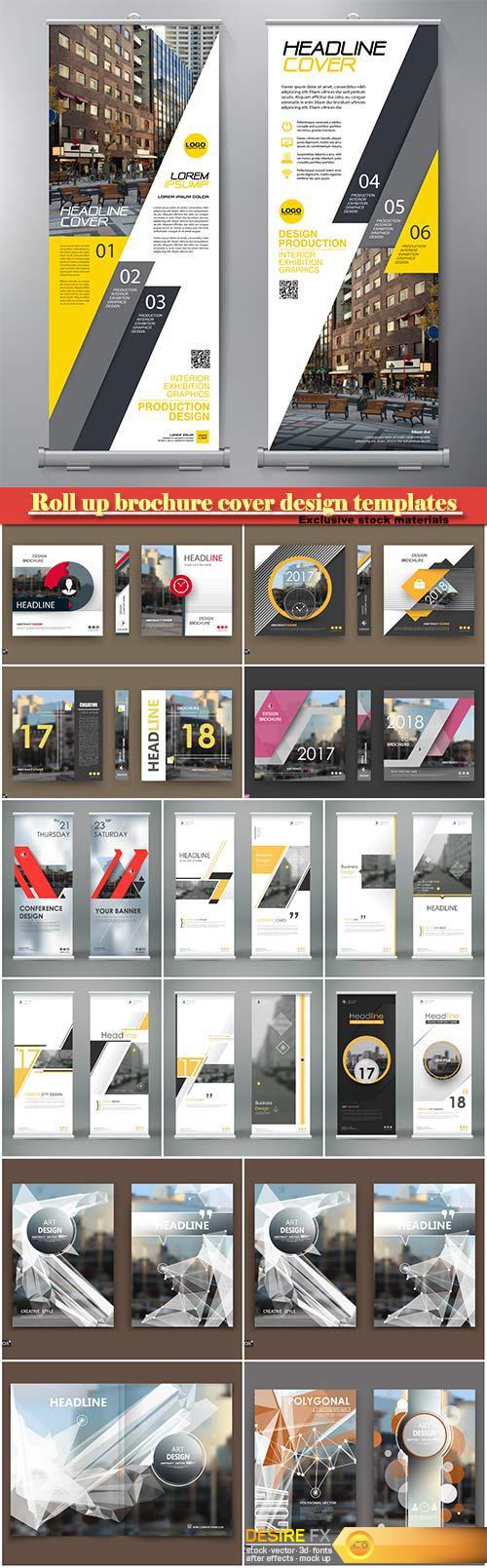 Roll up brochure cover design templates
