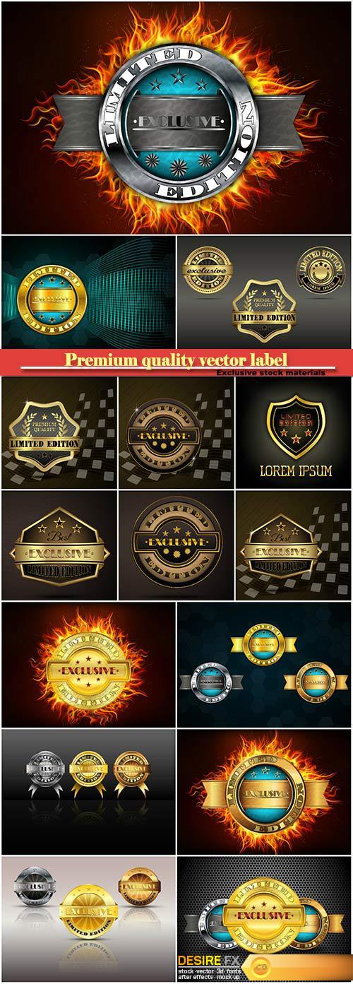 Premium quality label limited edition vector