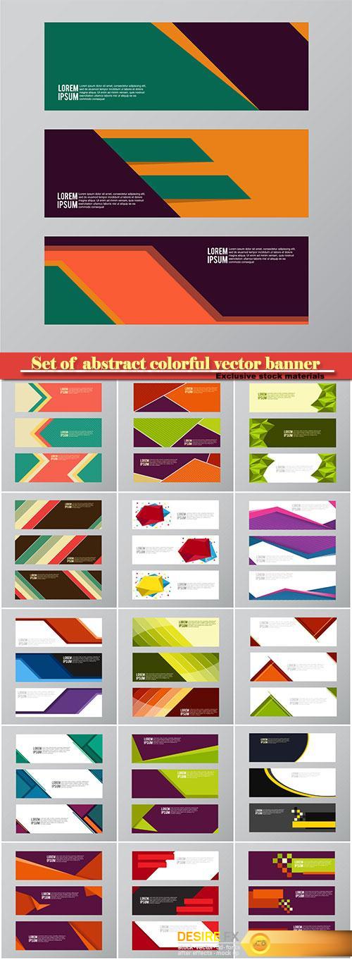 Set of abstract colorful vector banner background