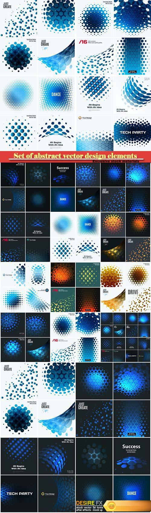 Set of abstract vector design elements for graphic layout, modern business template