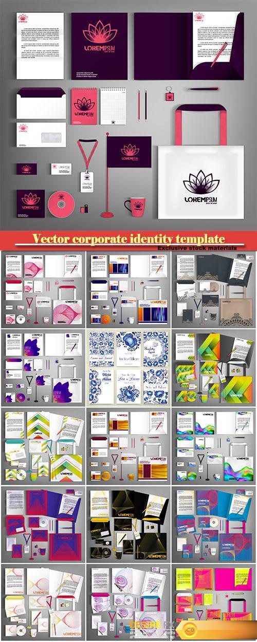 Trendy vector corporate identity template design, modern business set
