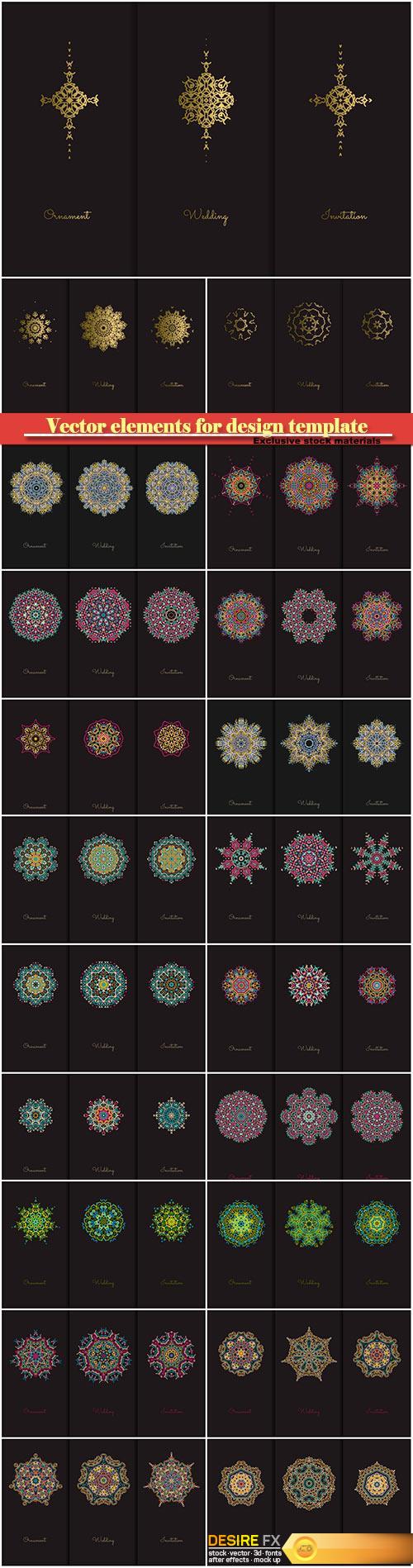 Vector elements for design template, ornate decor for invitations, greeting cards, certificate, labels, badges, tags Vector elements for design template, ornate decor for invitations, greeting cards, certificate, labels, badges, tags
