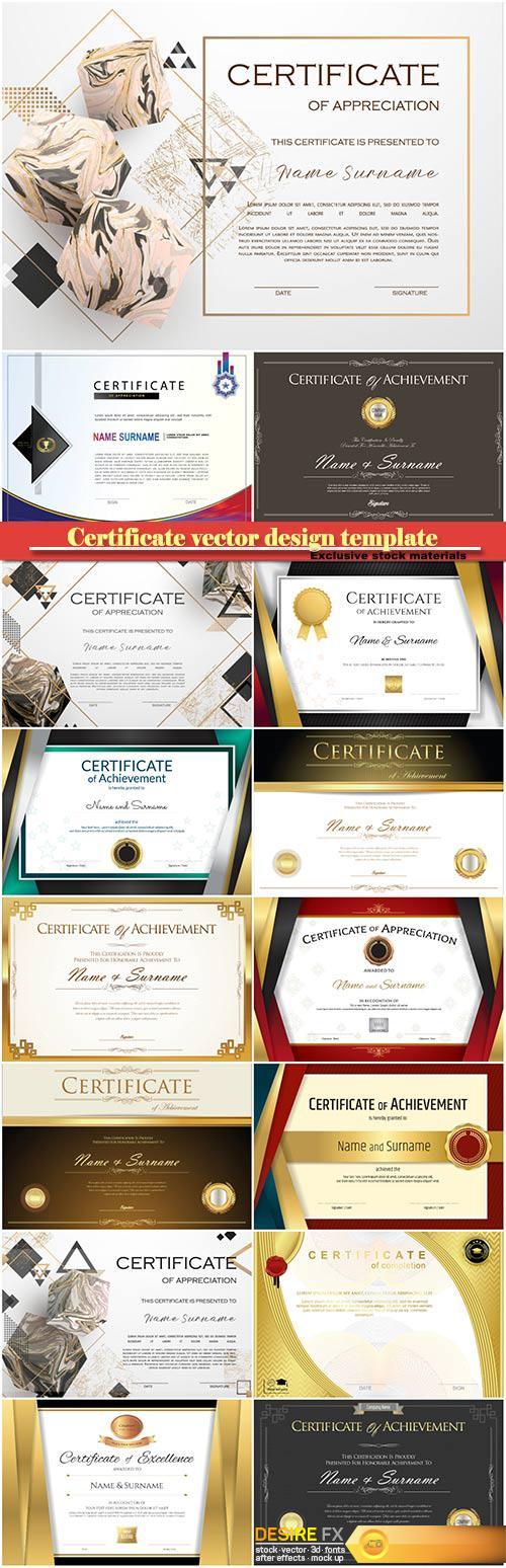Certificate and vector diploma design template # 40