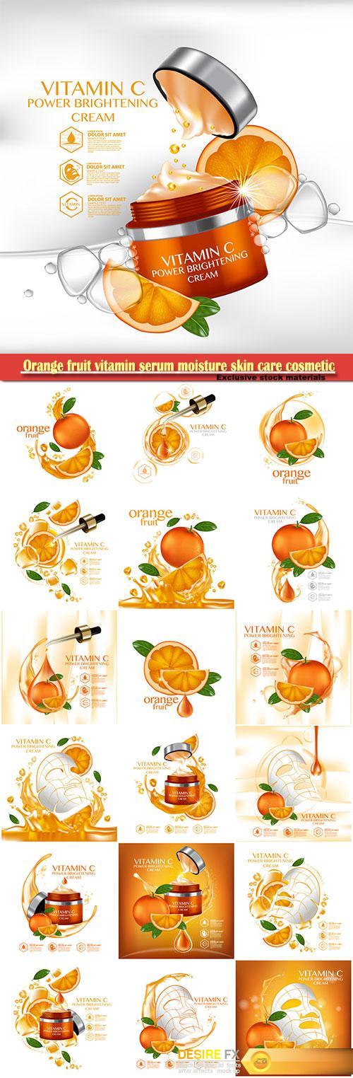 Orange fruit vitamin serum moisture skin care cosmetic