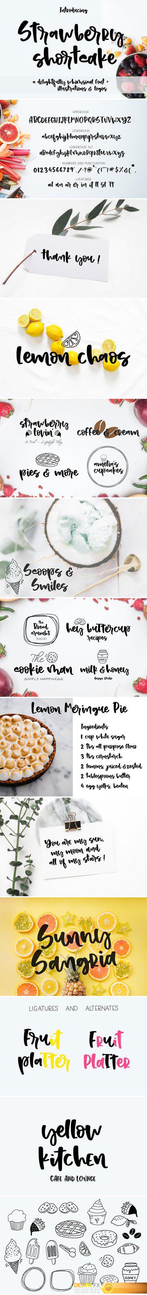 CM - Strawberry Shortcake Font & Extras 2136721