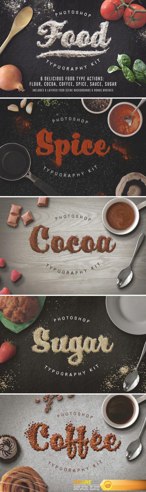 CM - Food Typography PSD Actions