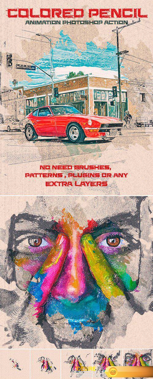 Graphicriver - 22139552 Colored Pencil Animation Photoshop Action