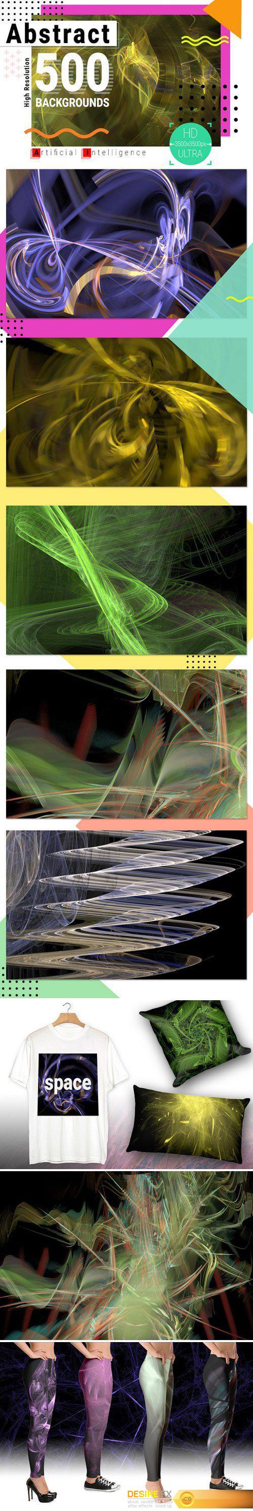 DesignBundles - Abstract fractal 500 backgrounds Ultra HD 38082