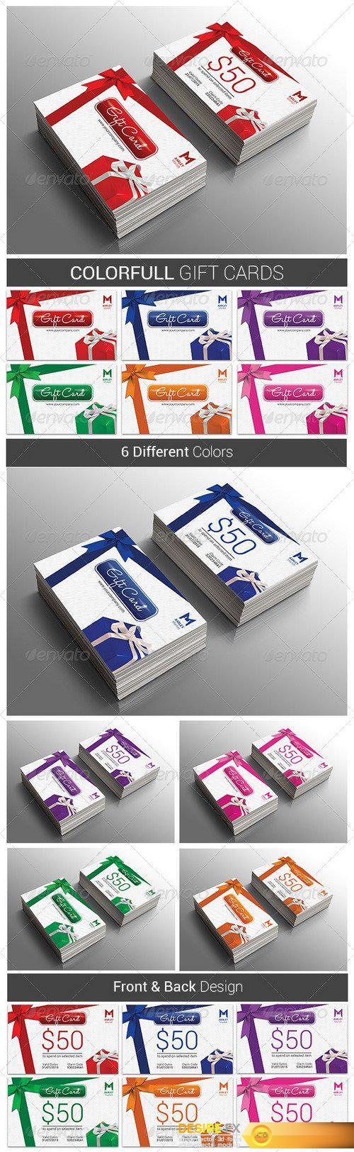 Graphicriver - Colorfull Gift Cards 8609328