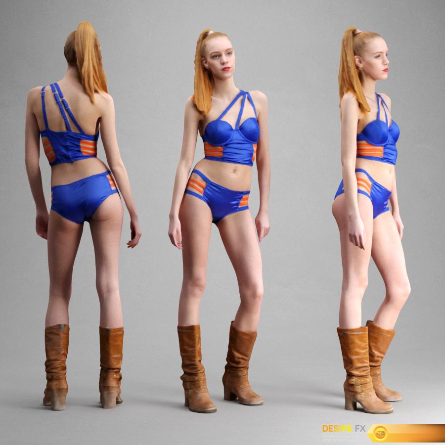 Desire Fx 3d Models Girl In A Blue Swimsuit Scanned 3d Model