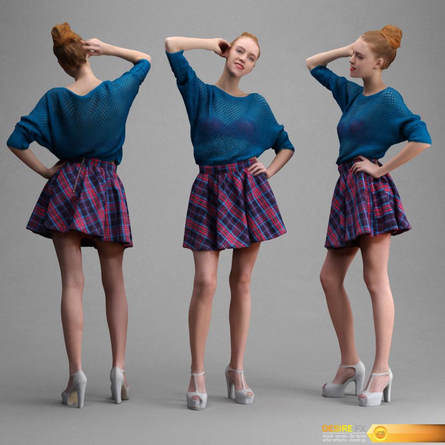 Desire Fx 3d Models Sexy Girl With Long Legs Skirt White Heels