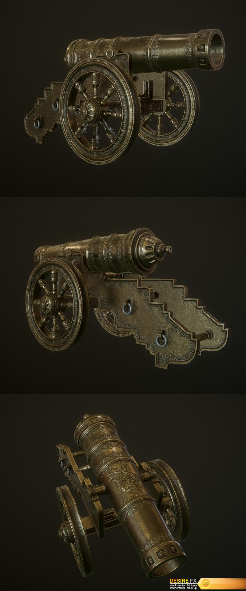 Desire FX 3d models | Ancient Bronze Cannon – 3D Model