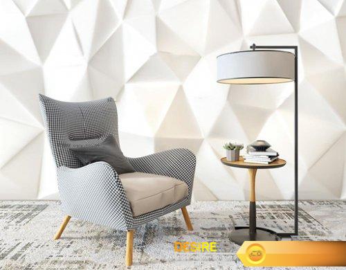 Desire Fx Modern Fabric Leisure Chair Round Table Floor Lamp