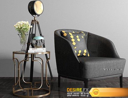 Desire Fx Modern Fabric Leisure Chair Floor Lamp Round Couple