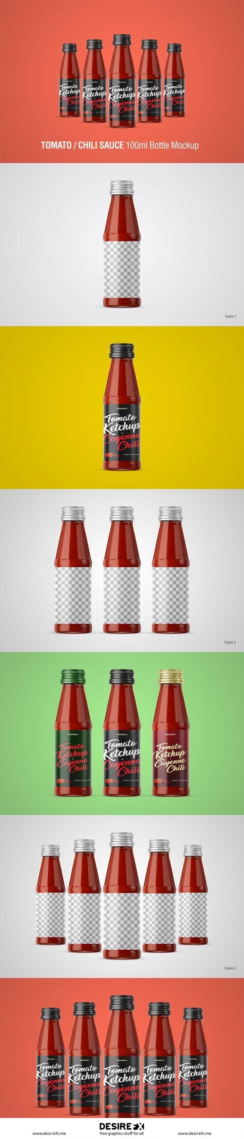 Download Desire FX 3d models | CreativeMarket - Tomato Chili Sauce Bottle Mockup 1717440