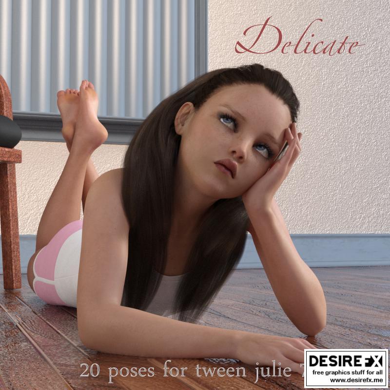 Desire FX 3d models | Delicate – Poses for Tween Julie 7