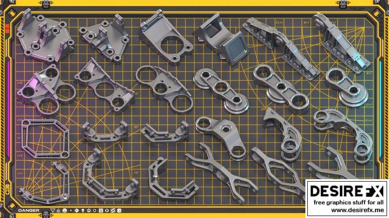 Desire FX 3d models | Sci-Fi Hard Surface Mechanical KITBASH 420 DETAILS