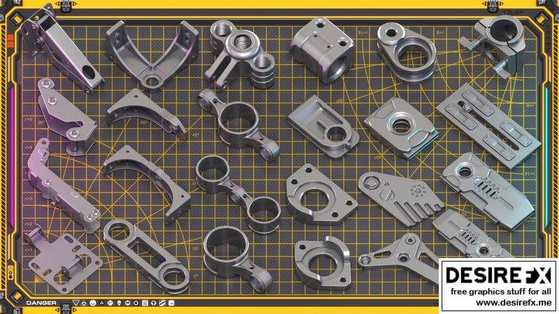 Desire FX 3d models | Sci-Fi Hard Surface Mechanical KITBASH 420 DETAILS