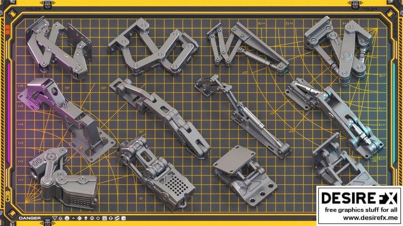 Desire FX 3d models | Sci-Fi Hard Surface Mechanical KITBASH 420 DETAILS
