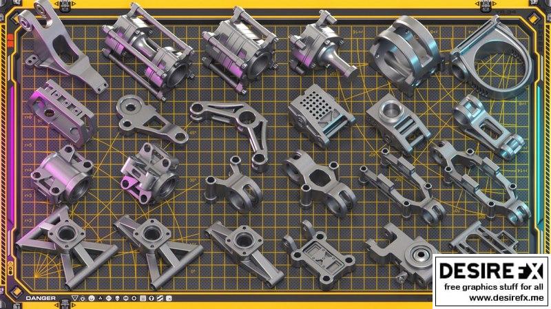 Desire FX 3d models | Sci-Fi Hard Surface Mechanical KITBASH 420 DETAILS