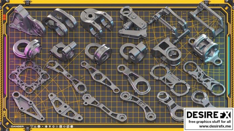 Desire FX 3d models | Sci-Fi Hard Surface Mechanical KITBASH 420 DETAILS