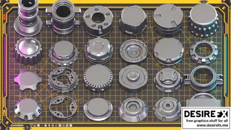 Desire FX 3d models | Sci-Fi Hard Surface Mechanical KITBASH 420 DETAILS