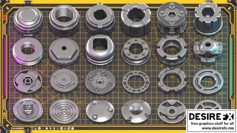 Desire FX 3d models | Sci-Fi Hard Surface Mechanical KITBASH 420 DETAILS