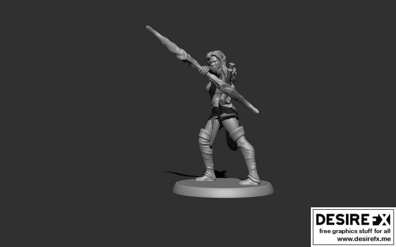 Desire FX 3d models | Tabletop Rpg Female Ranger Miniature 3D print model
