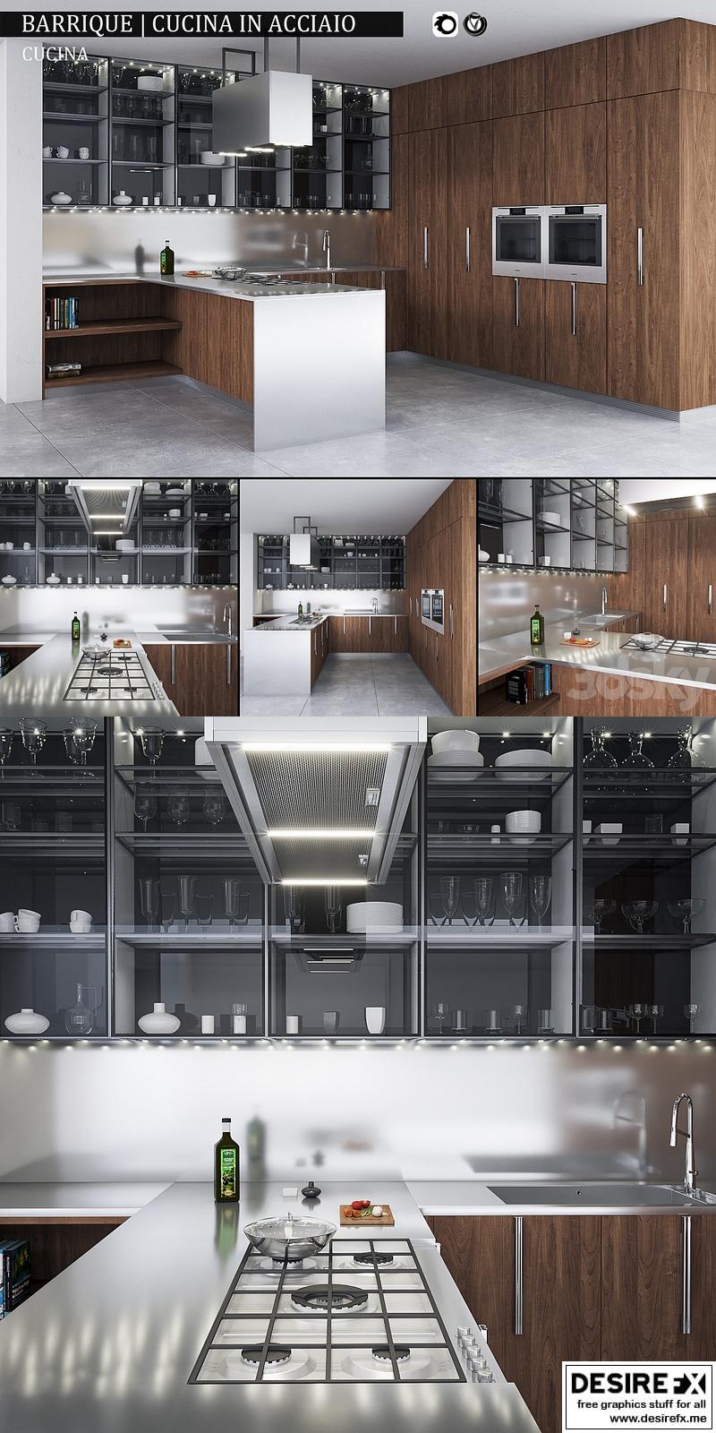 Desire FX 3d models | Kitchen Barrique Cucina in Acciaio – 3D Model